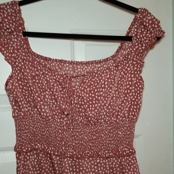 NWOT SUMMER BREEZE LIGHT WEIGHT OFF THE SHOULDER SMOCKED  RUFFLE DRESS WESTERN - Picture 3 of 8